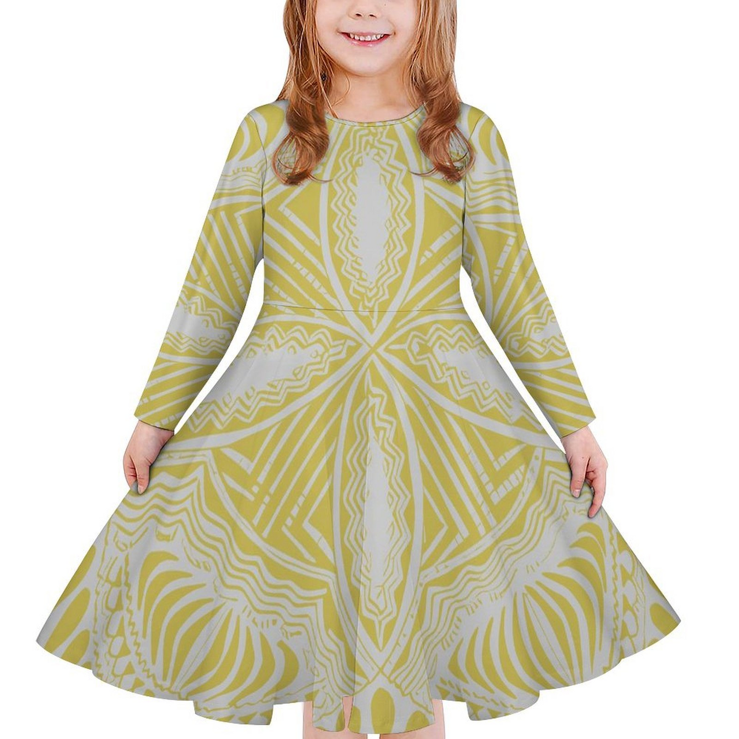 Robe fille manche longue tapa