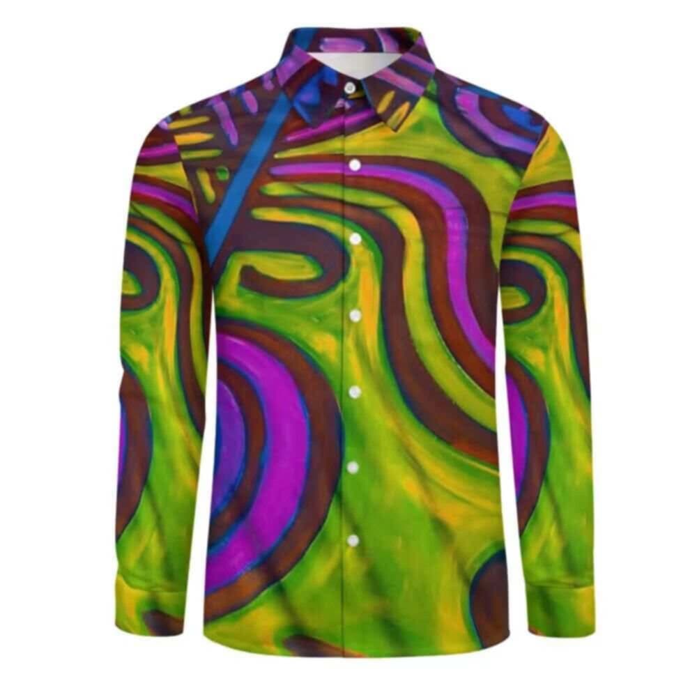 Chemise manches longues art polynésien(3)