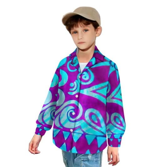 Chemise enfant manches longues art polynésien(4)