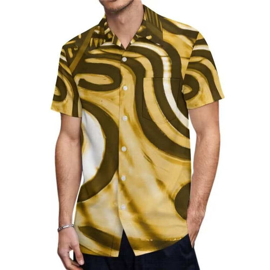 Chemise manches courtes art polynésien(3)