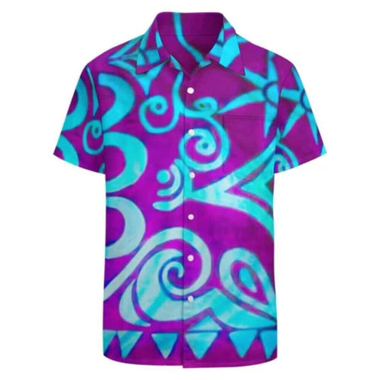 Chemise manches courtes art polynésien(4)