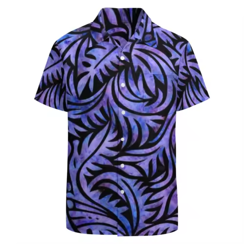 Chemise homme feuillages polynésien.