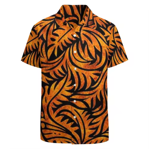 Chemise homme feuillages polynésien.