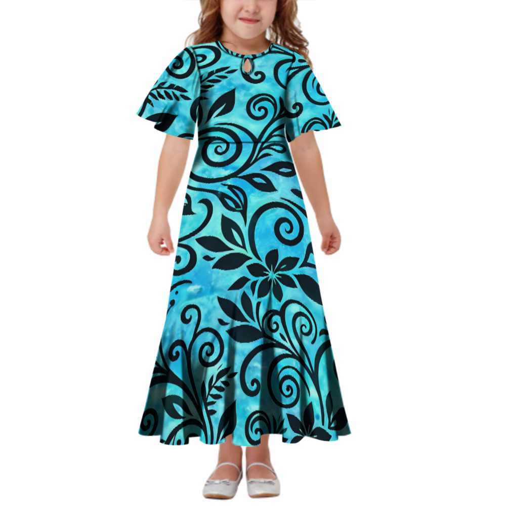 Robe longue fille tribal
