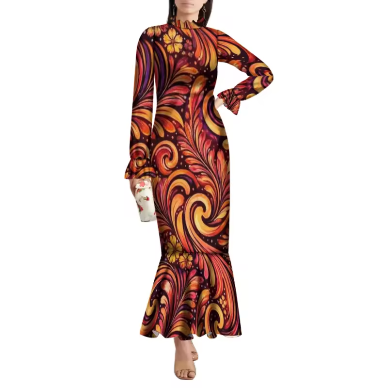 Robe longue polynésienne.