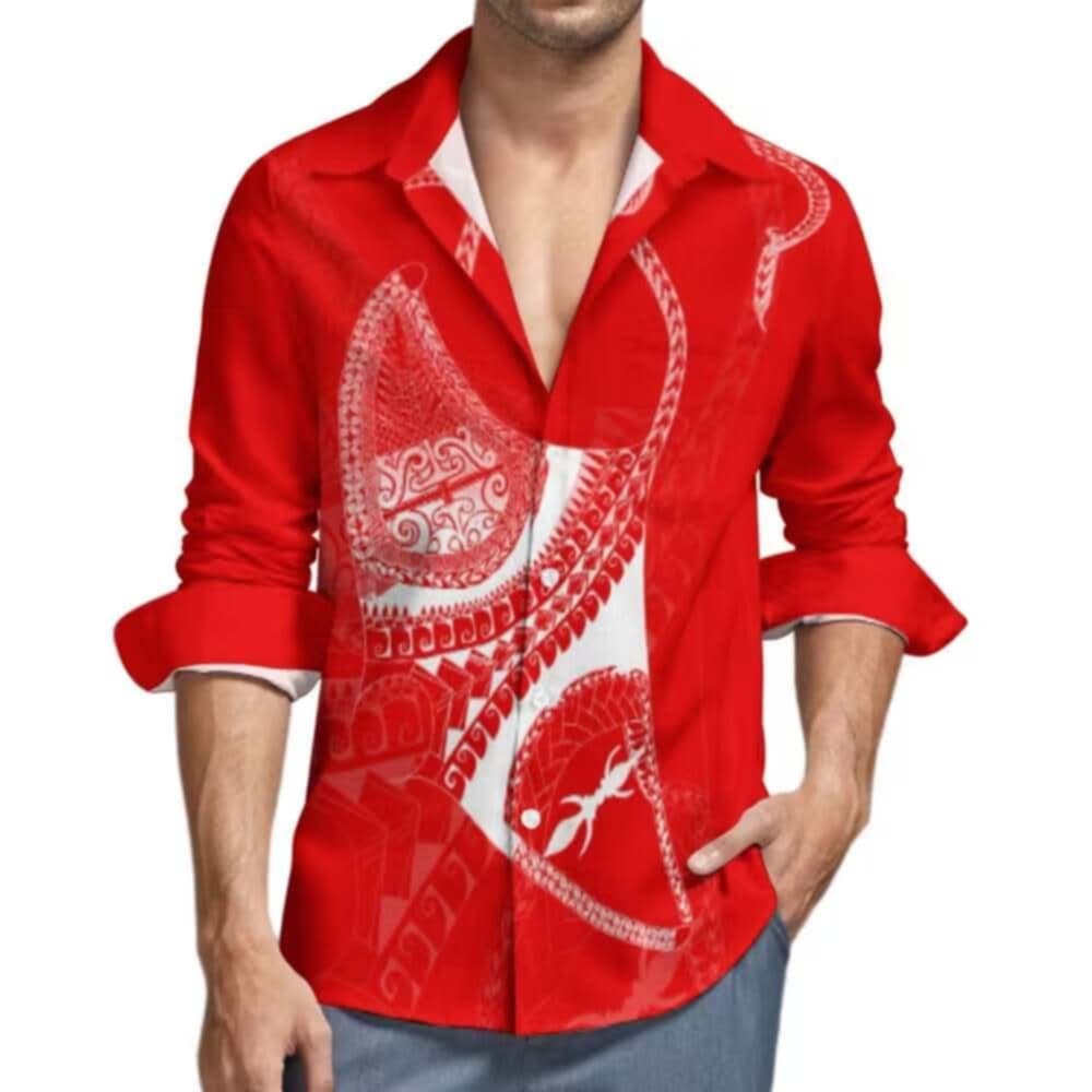 Chemise manches longues art polynésien(5)