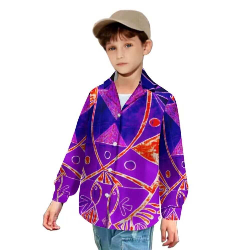Chemise enfant manches longues art polynésien(7)