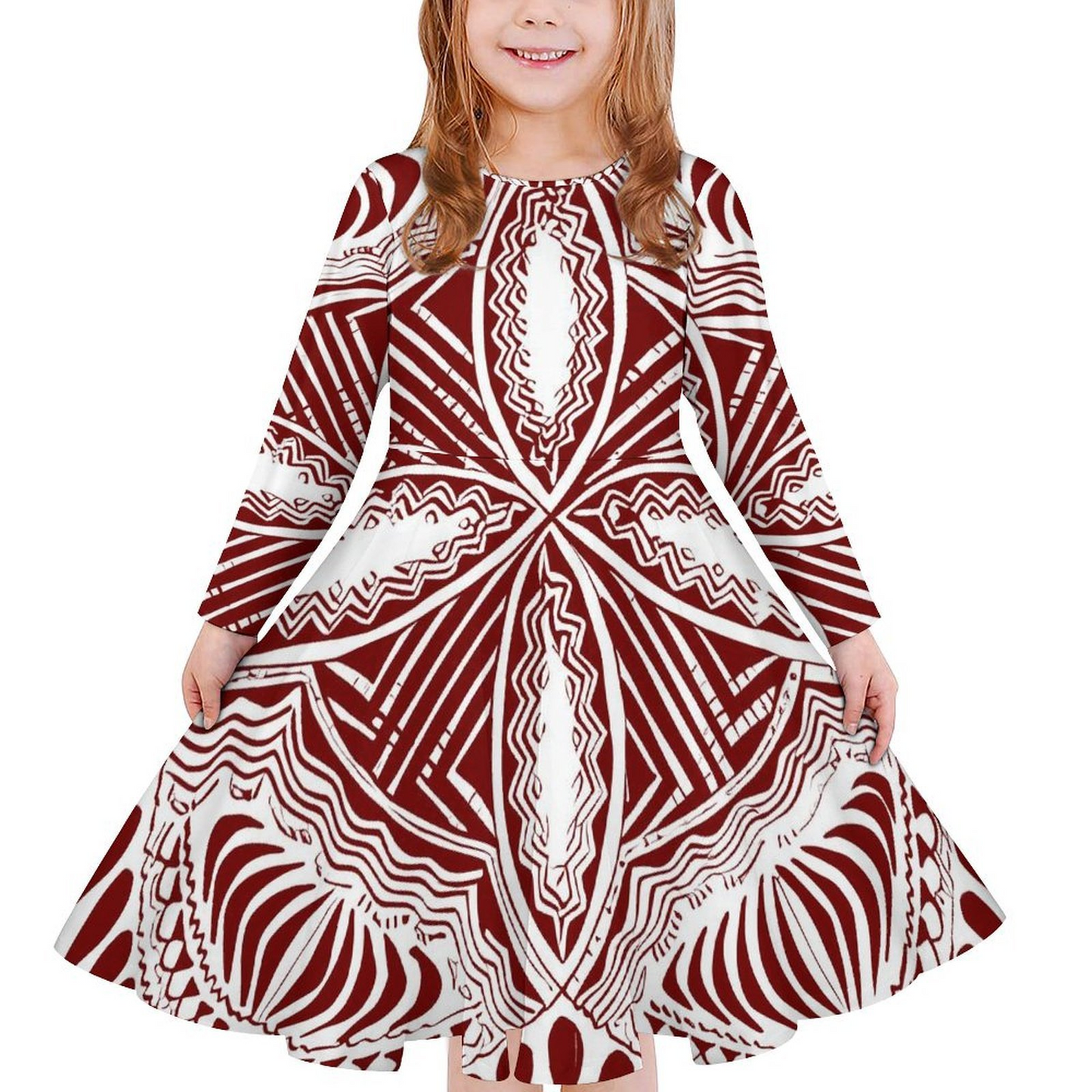 Robe fille manche longue tapa
