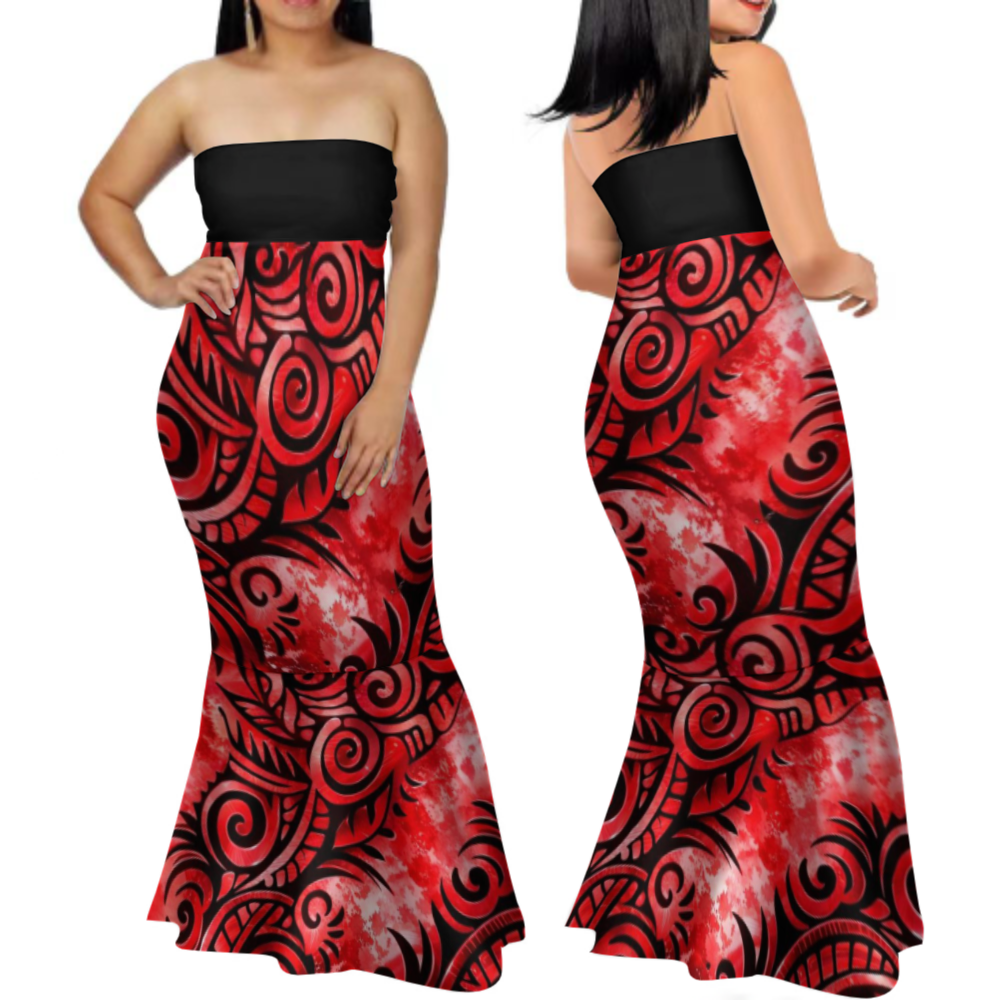 Robe longue bustier femme tribal