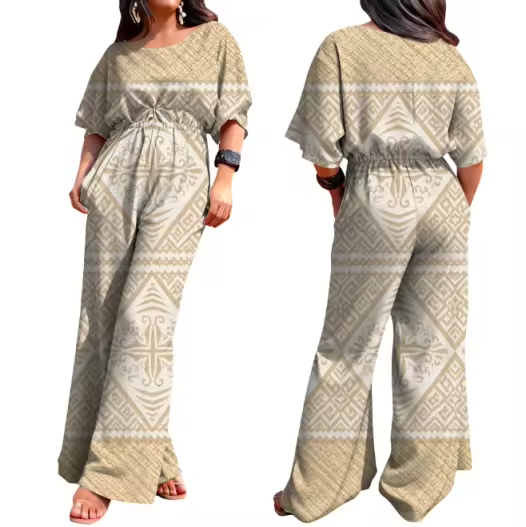 Combinaison effet natte tressée&motif tapa