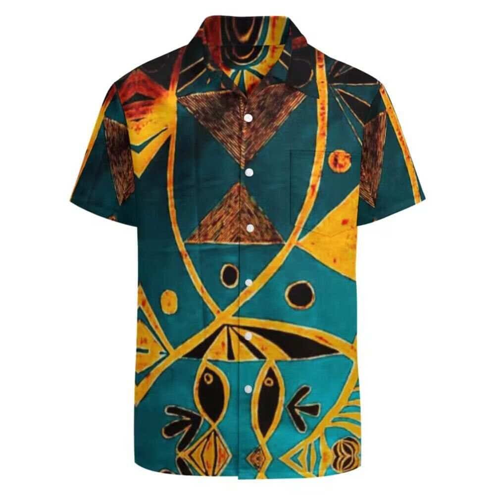 Chemise hommes manches courtes art polynésien(7)