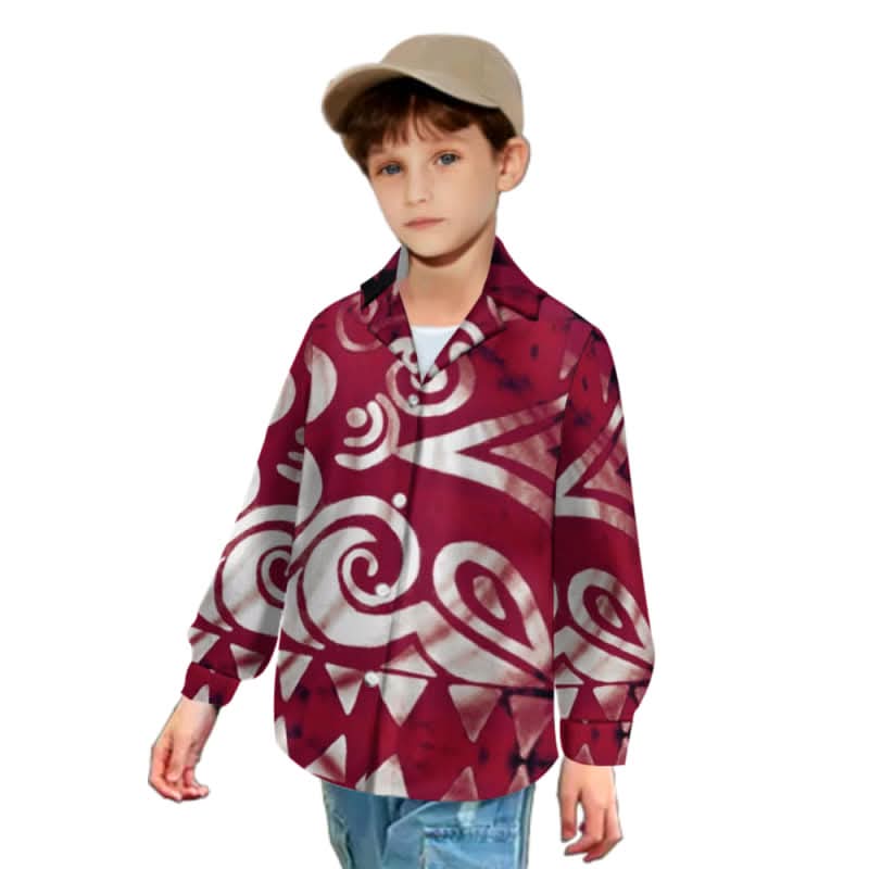 Chemise enfant manches longues art polynésien(4)