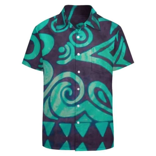 Chemise manches courtes art polynésien(4)
