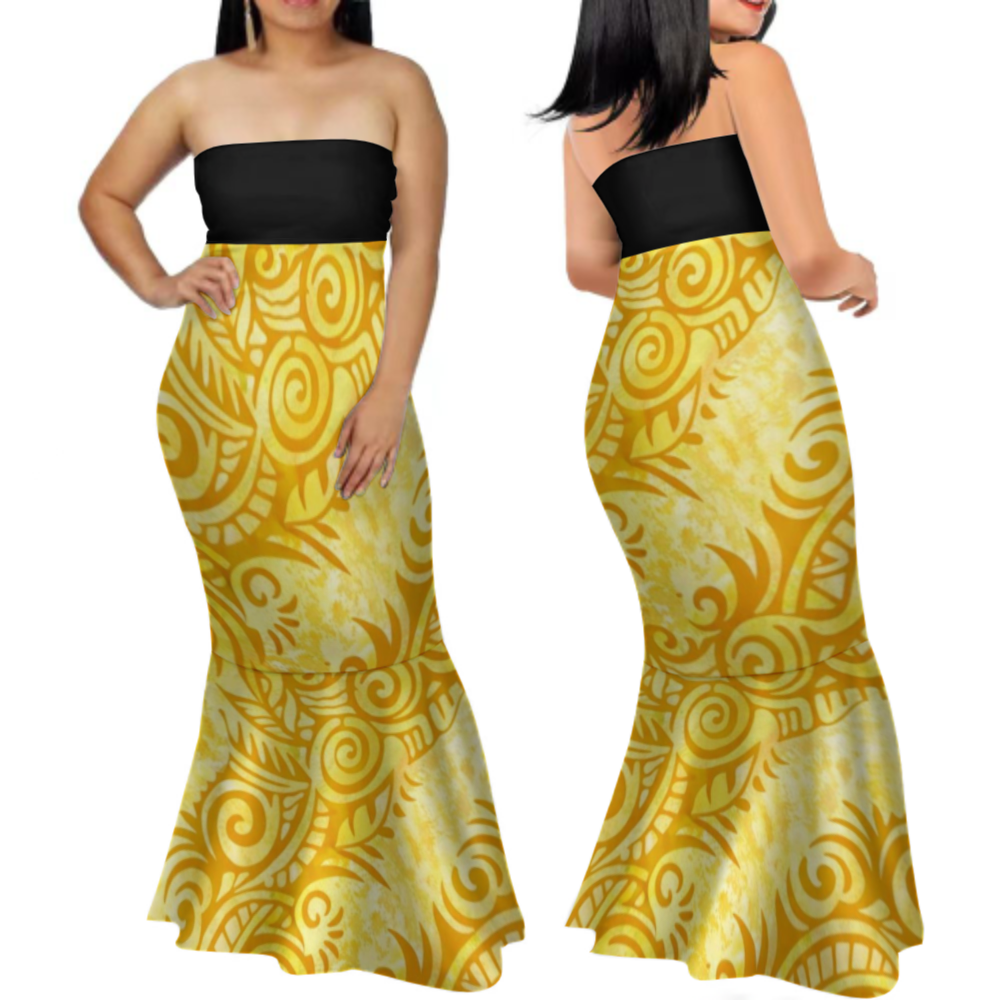 Robe longue bustier femme tribal