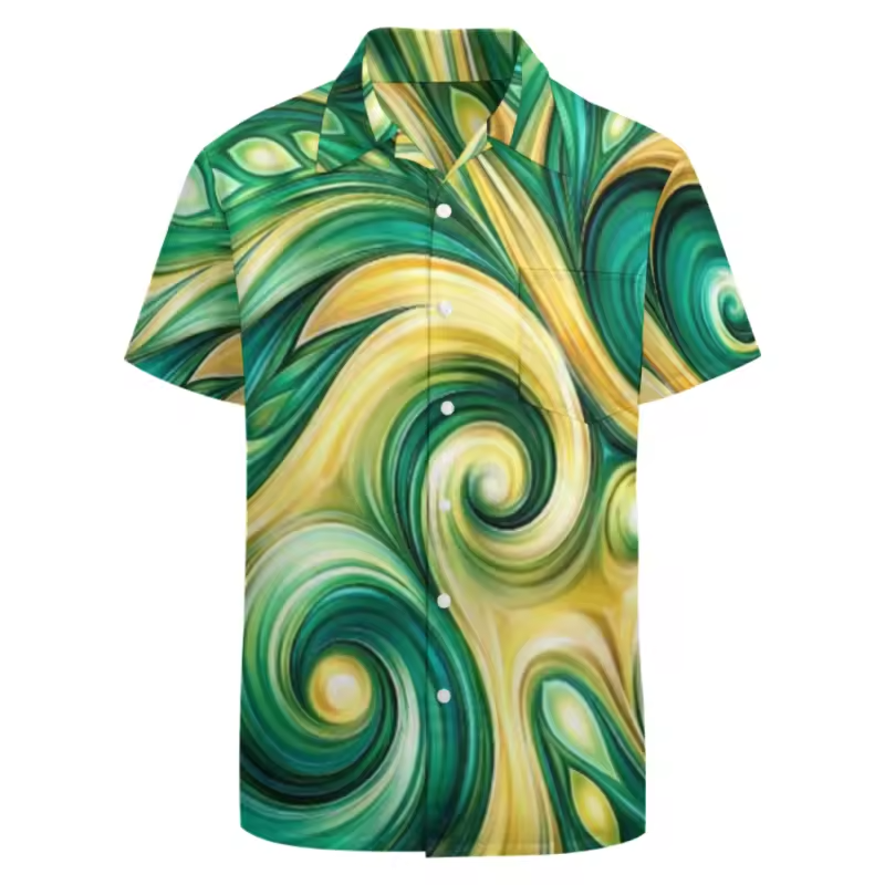 Chemise homme motif polynésien.