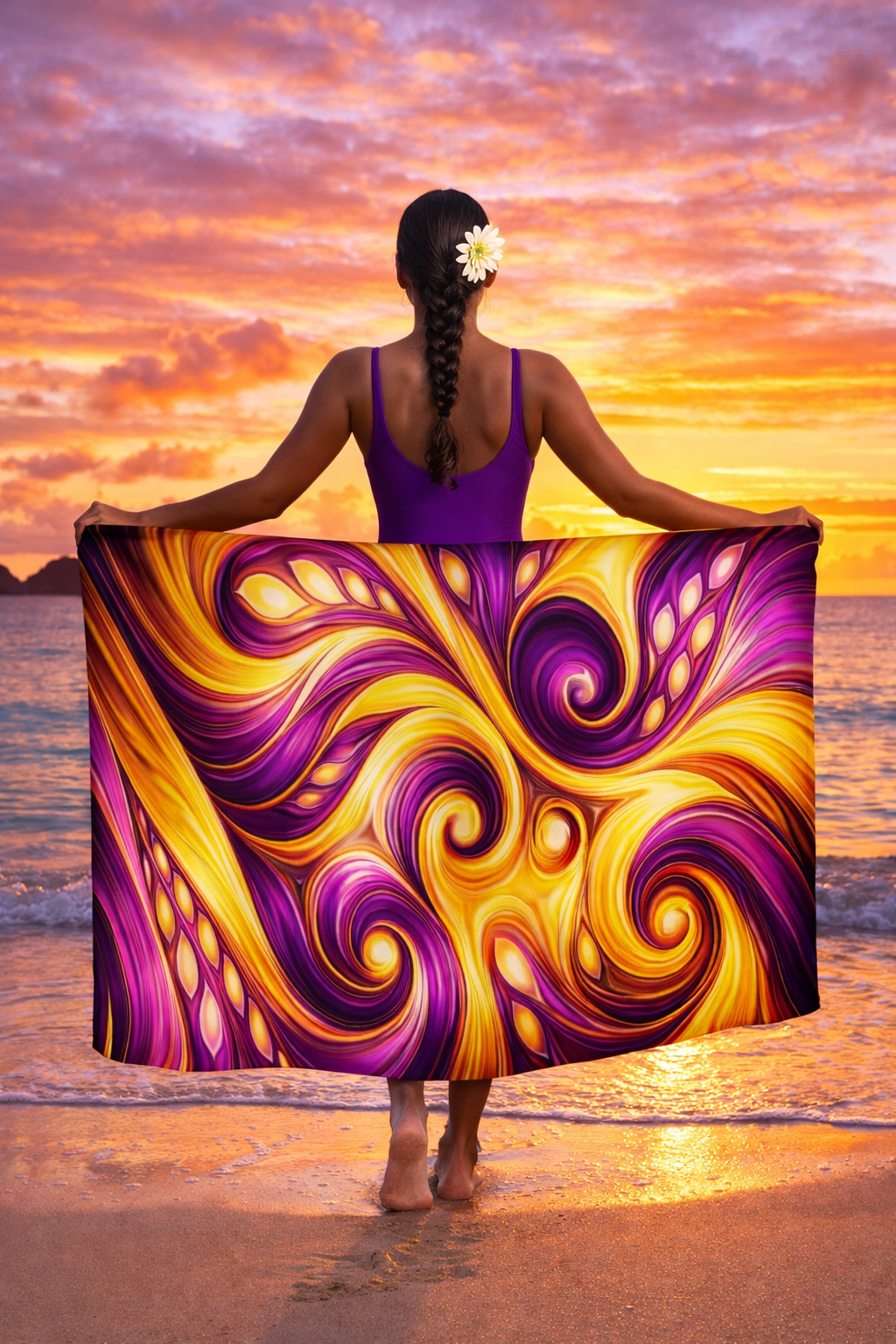 Pareo mixte art polynésien.