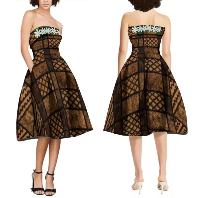 Robe bustier Tapa Wallis-et-Futuna