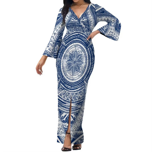 Robe longue tapa futunien