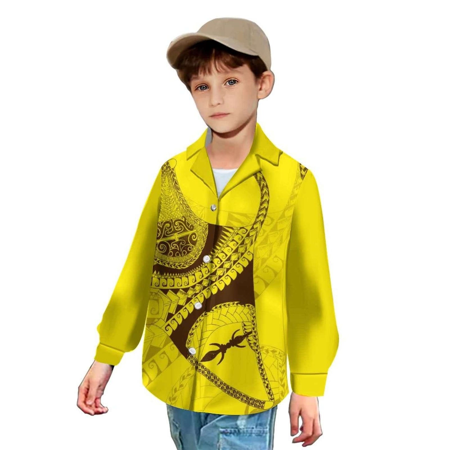 Chemise enfant manches longues art polynésien(6)