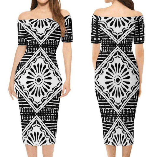 Robe courte motif tapa futunien