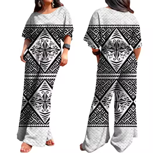 Combinaison effet natte tressée&motif tapa