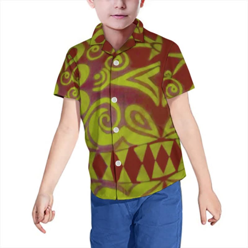 Chemise enfant manches courtes art polynésien(4)