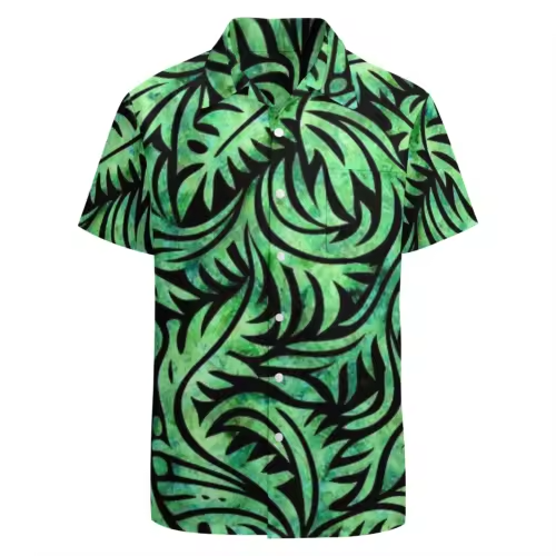Chemise homme feuillages polynésien.