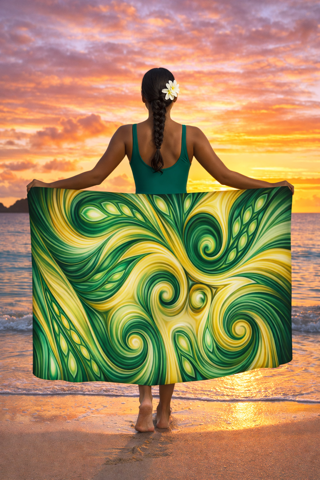 Pareo mixte art polynésien.