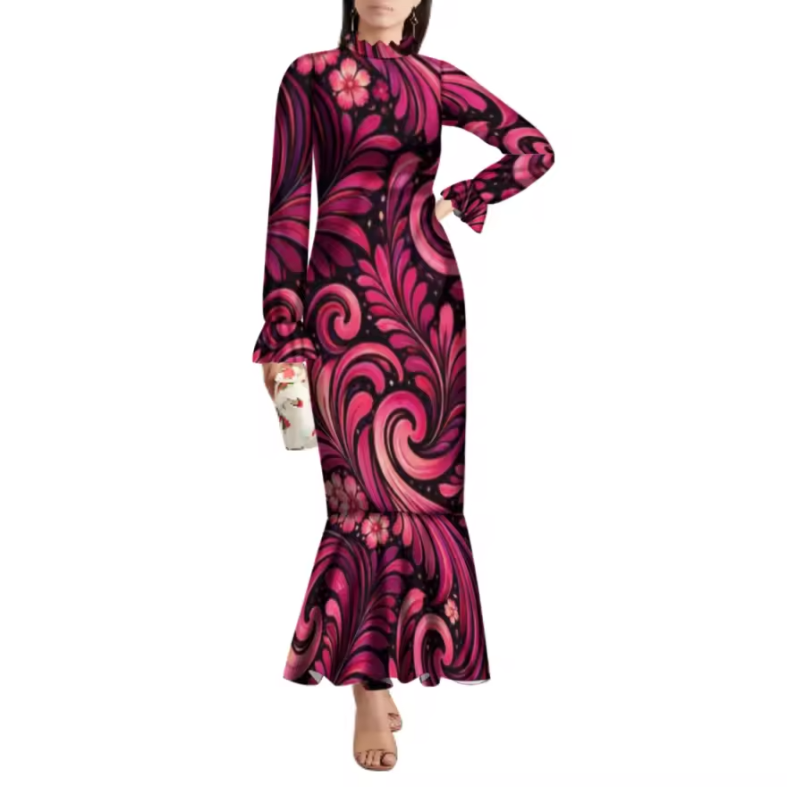 Robe longue polynésienne.
