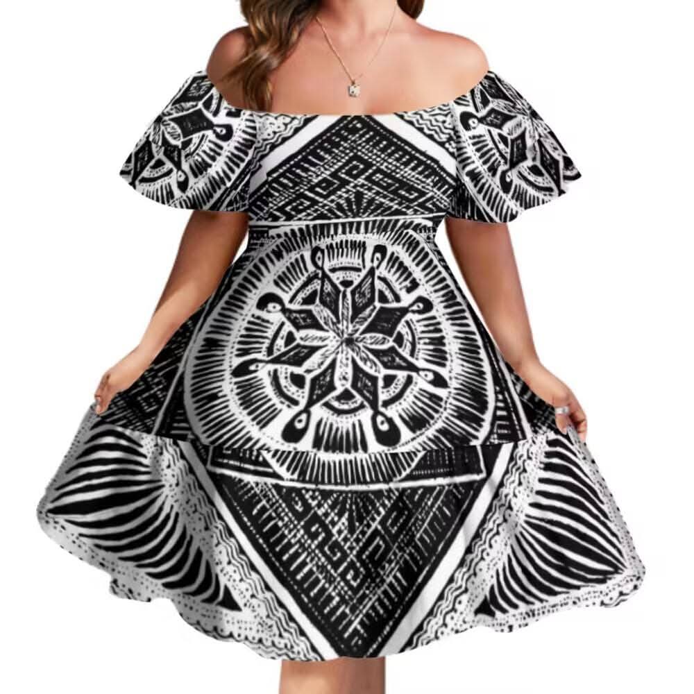 Robe courte motif Tapa futunien