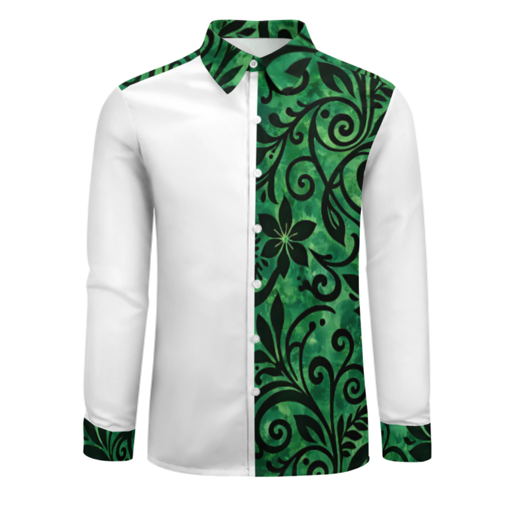 Chemise manches longues art polynésien.