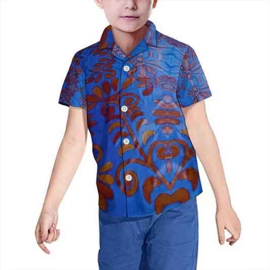 Chemise enfant manches courtes art polynésien(5)