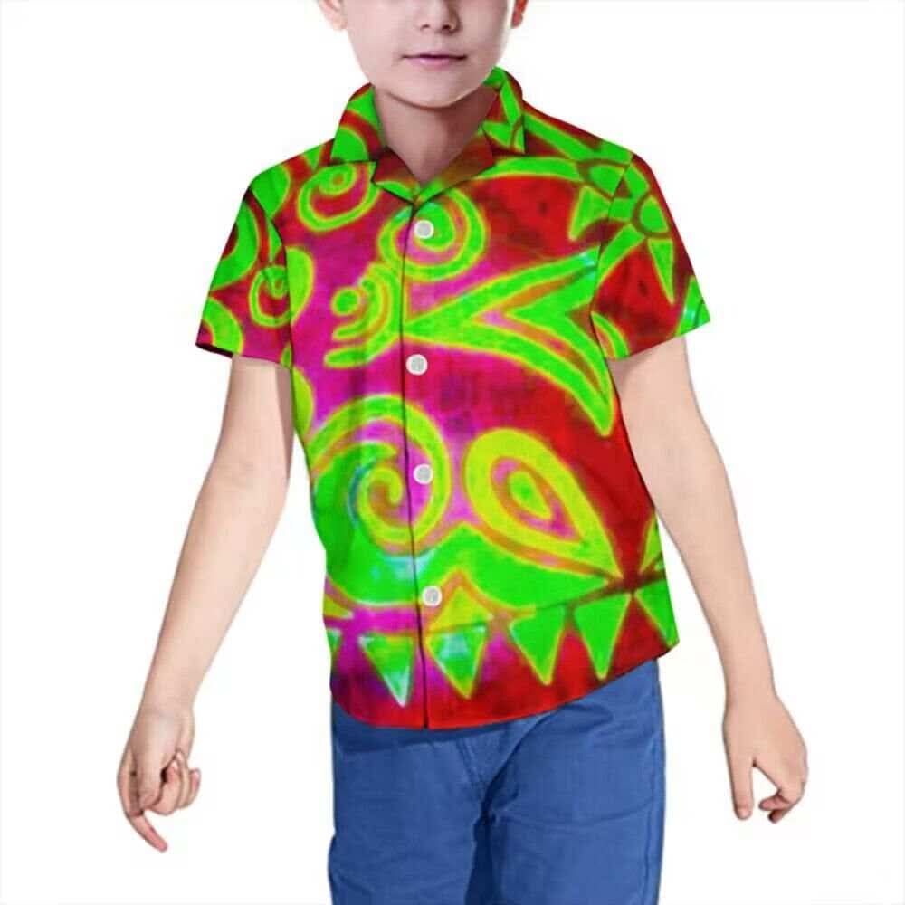 Chemise enfant manches courtes art polynésien(4)