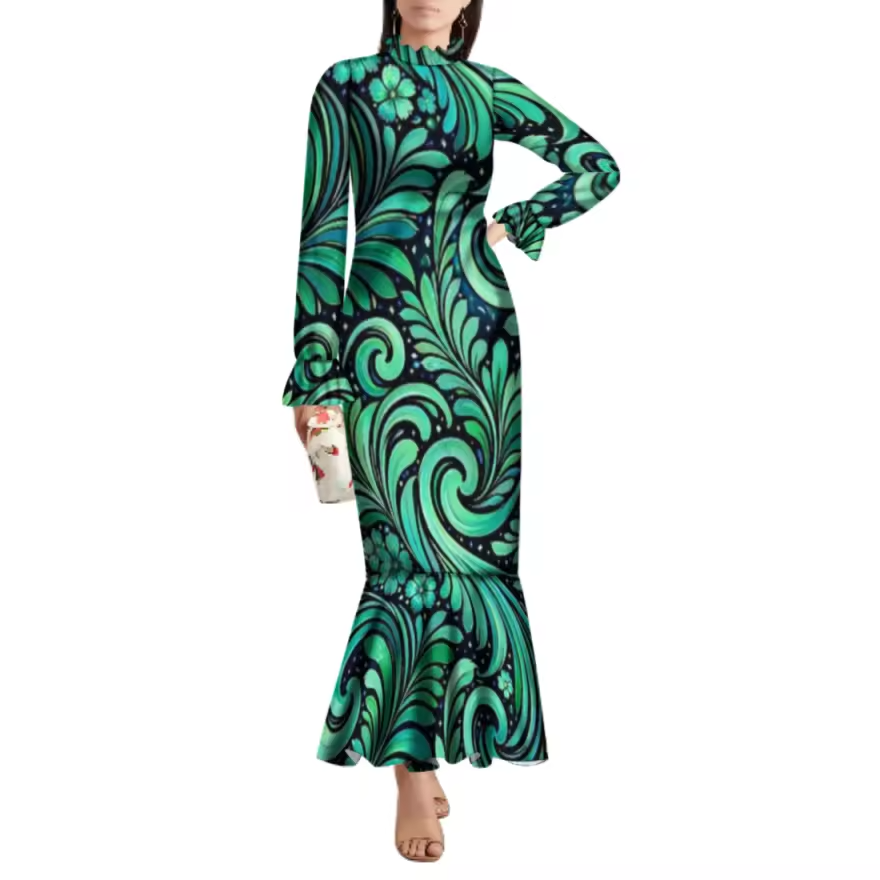 Robe longue polynésienne.