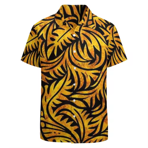 Chemise homme feuillages polynésien.