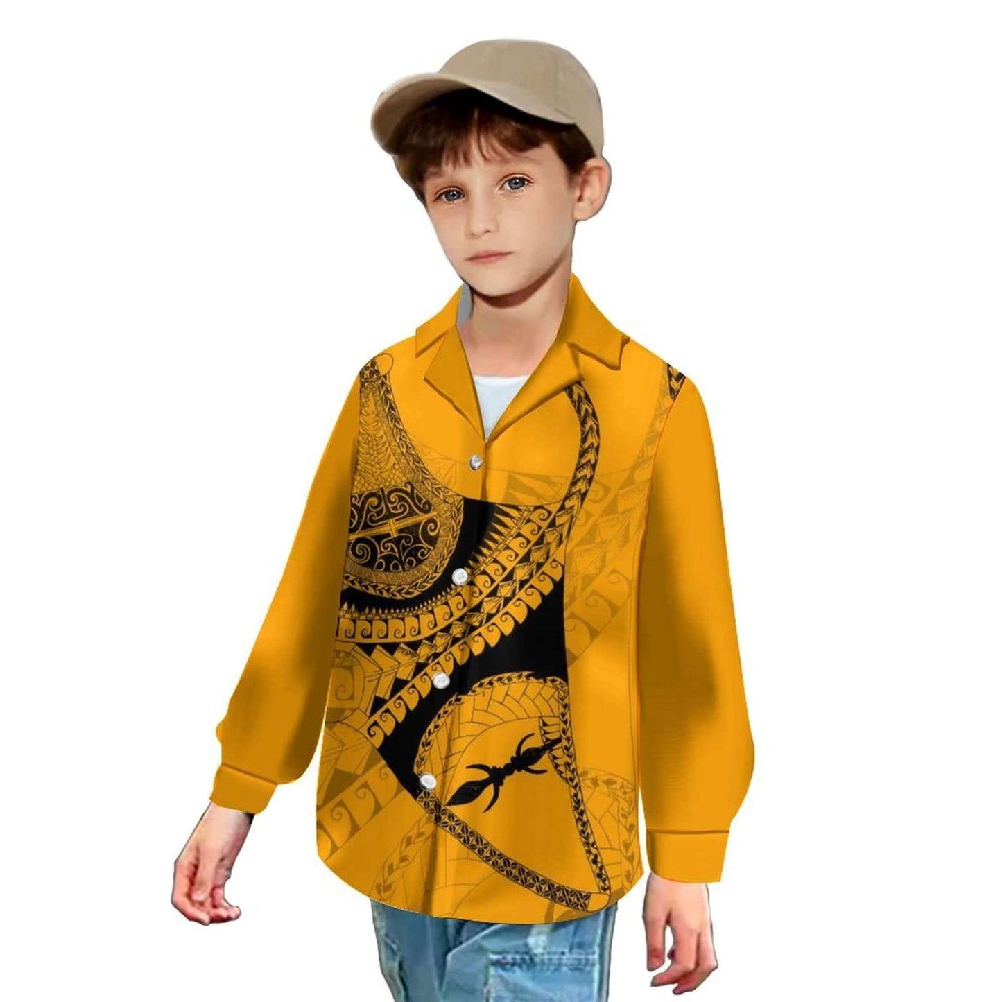Chemise enfant manches longues art polynésien(6)