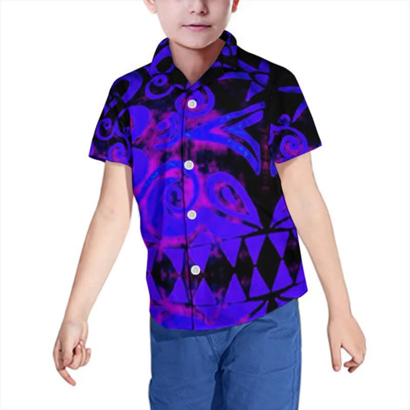 Chemise enfant manches courtes art polynésien(4)