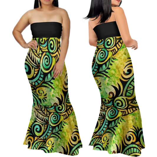 Robe longue bustier femme tribal