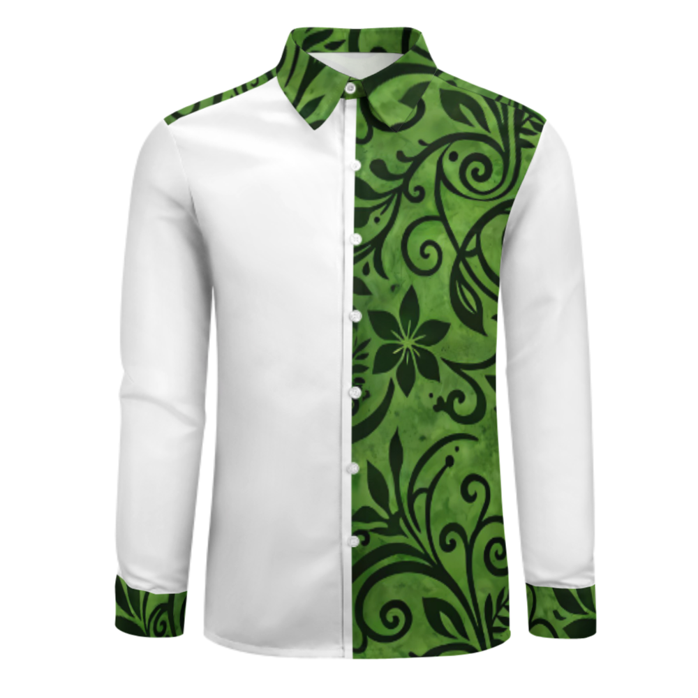 Chemise manches longues art polynésien.