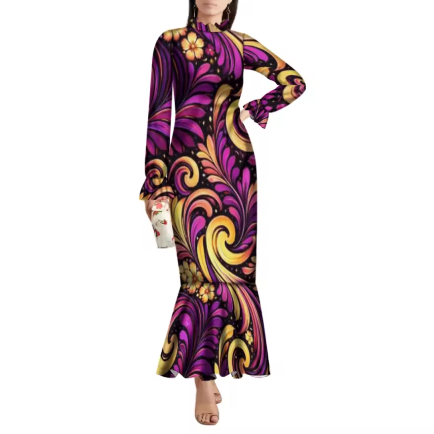Robe longue polynésienne.