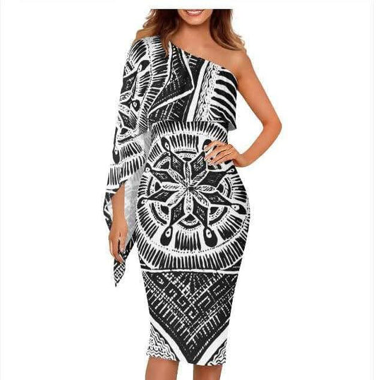 Robe courte motif tapa futunien