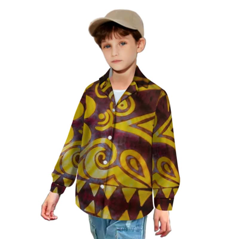 Chemise enfant manches longues art polynésien(4)