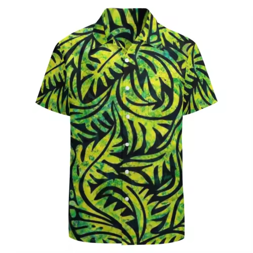 Chemise homme feuillages polynésien.