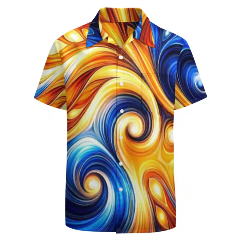 Chemise homme motif polynésien.