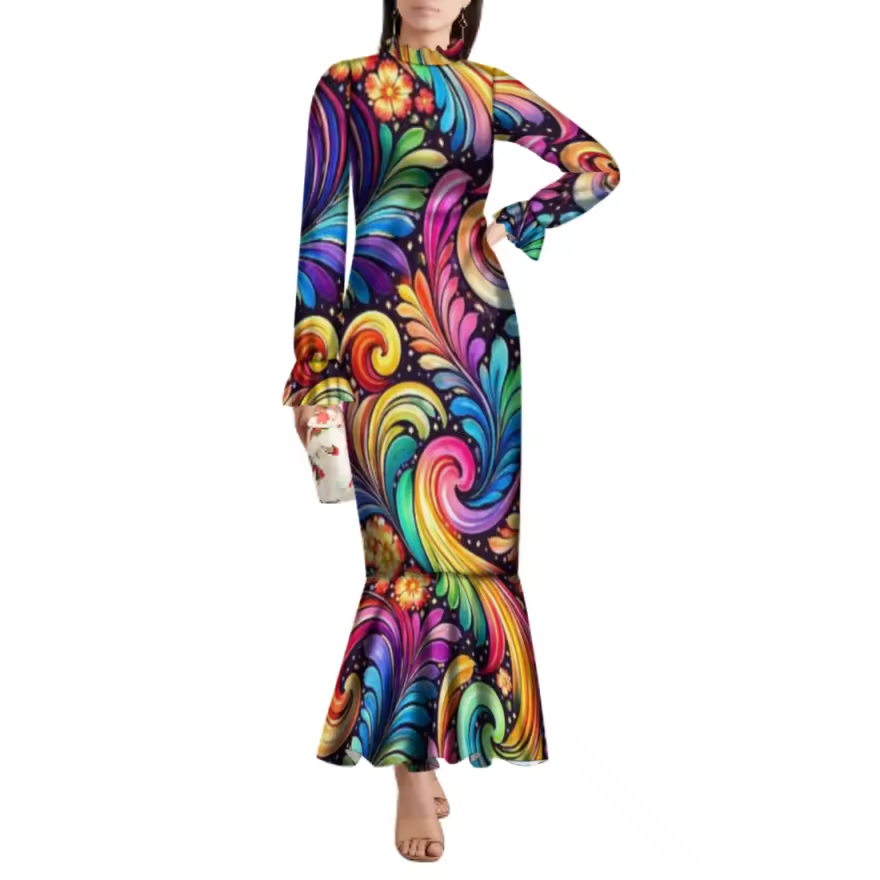 Robe longue polynésienne.
