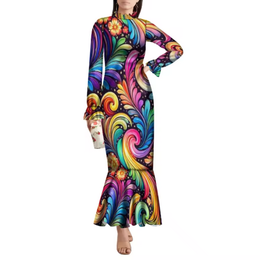 Robe longue polynésienne.