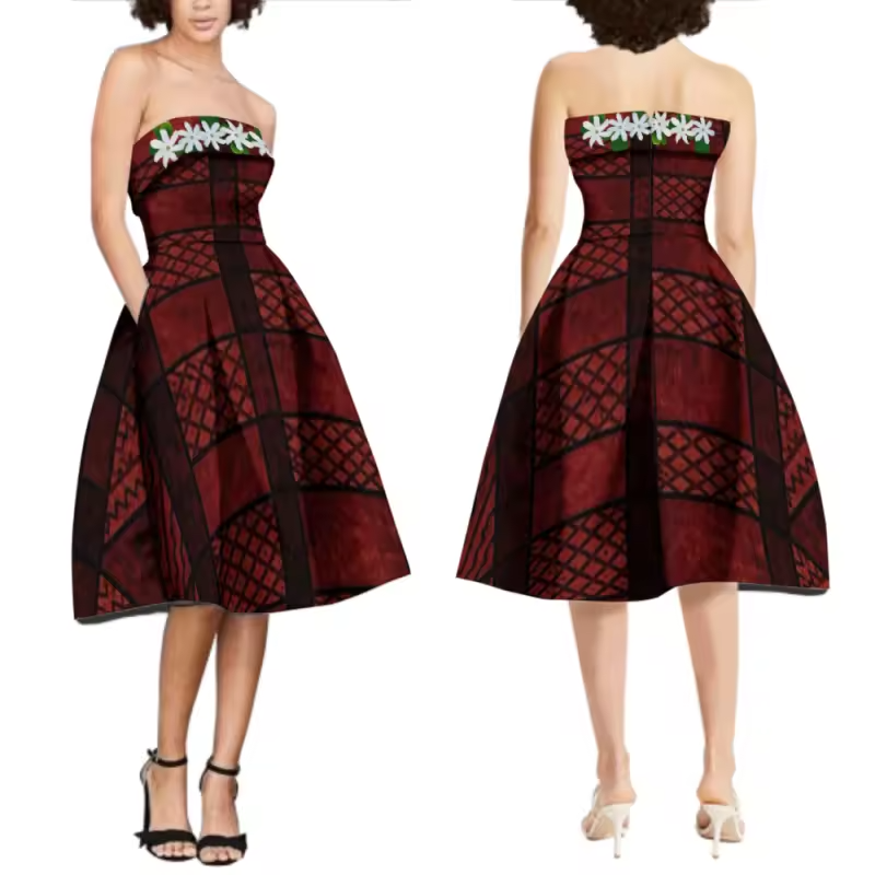 Robe bustier Tapa Wallis-et-Futuna