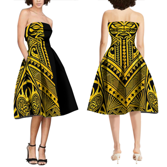 Robe bustier tribal.