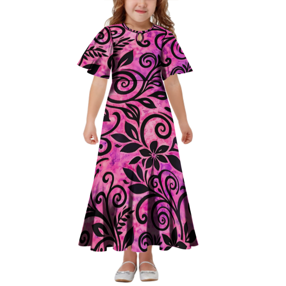 Robe longue fille tribal