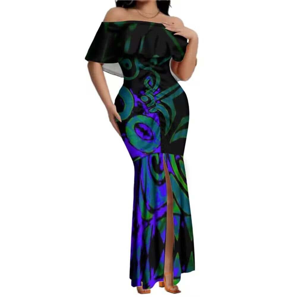 Robe de soirée longue tribal